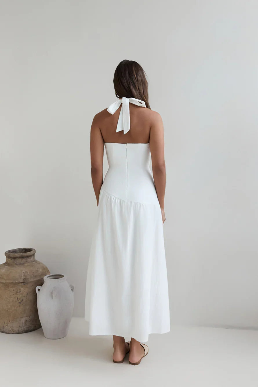 Angelic Song Halter Maxi Dress White