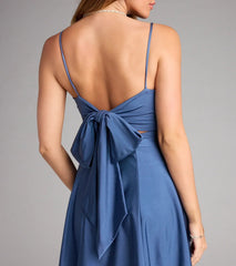 Wrapped In A Bow Tie-Back Skater Dress