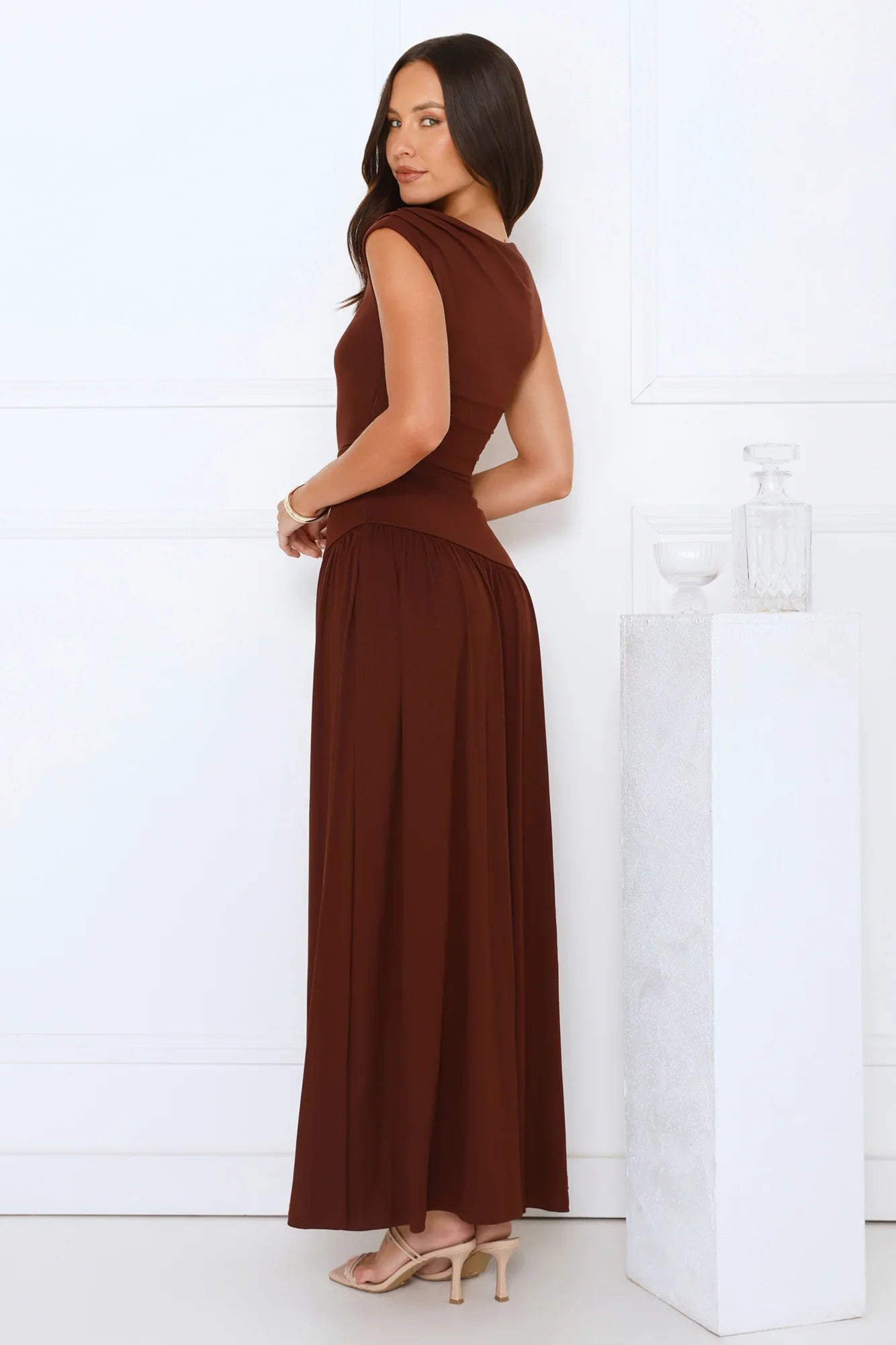 Sophisticated Simplicity Maxi Dress Brown